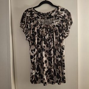 Style & Co. Stylish Leopard Print Women's Short Sleeve Top